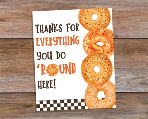 8x10 Bagel Sign Printable Thank You For Everything You Do Round Here