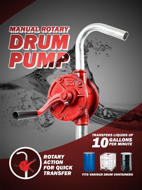 Tera Pump Trws25 Dual Directional Cast Iron Rotary Hand Liquid Transfer Drum Pump