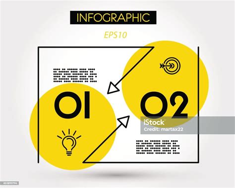 두 가지 옵션으로 노란색 선형 간단한 Infographic 두 물체에 대한 스톡 벡터 아트 및 기타 이미지 두 물체 인포