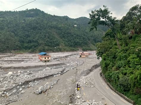 Melamchi River And Melamchi Bazaar After The Floods On Jun 15 Photo