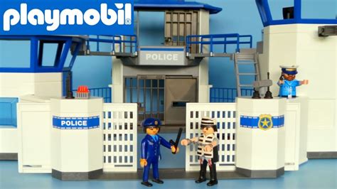 Playmobil Polizei Kommandozentrale mit Gefängnis auspacken und spielen