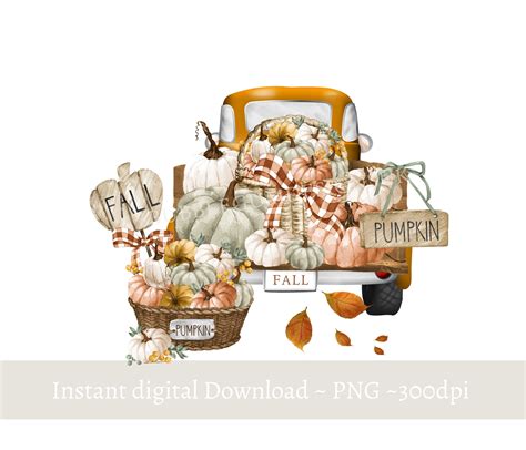 Home Hobby Autumn Designs Fall Vintage Truck Sublimation Sublimation