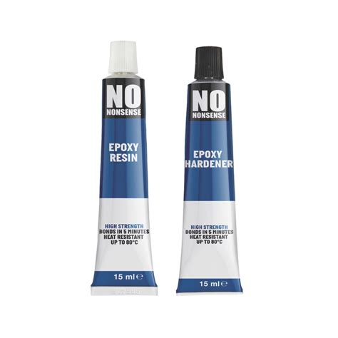 No Nonsense 2 Part Epoxy Adhesive Tubes Opaque 30ml Screwfix