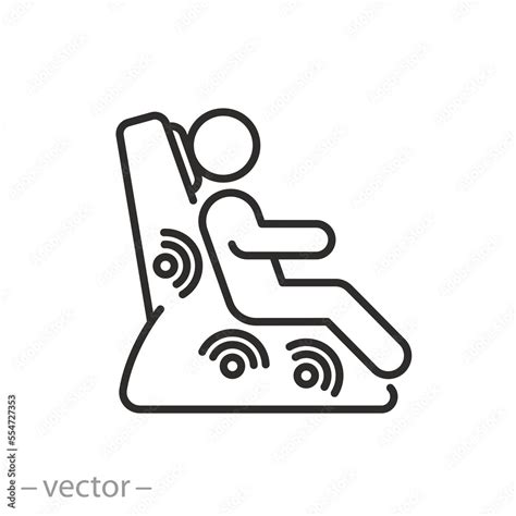 Massage Chair Icon Electrical Masseur Treatment Muscles Back And Legs Thin Line Symbol On