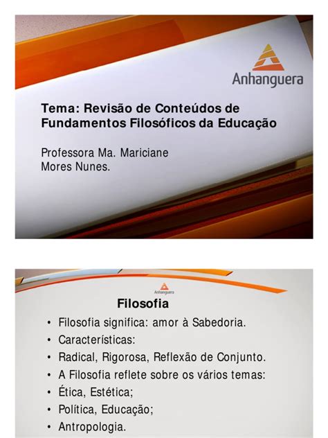 Pdf Fundamentos Filosoficos Da Educacao Revisao Dokumen Tips