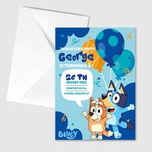 Editable Bluey Birthday Party Invite Bluey Birthday Digital Invitation ...