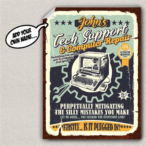 Tech Support Computer Repair Poster Nerdshizzle