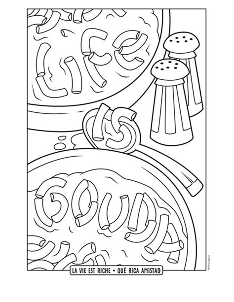 Macaroni And Cheese Coloring Page