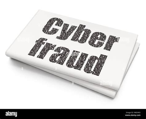 Privacy concept: Pixelated black text Cyber Fraud on Blank Newspaper ...