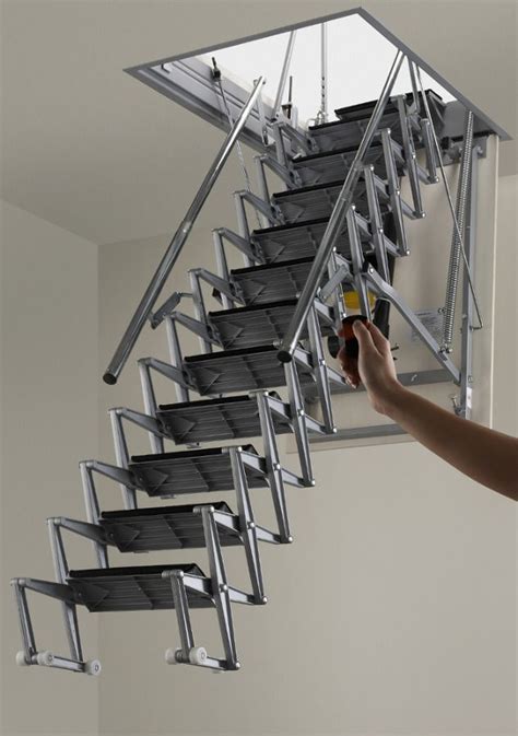 Fantozzi Electric Aluminium Concertina Loft Ladder | Loft ladder, Loft ...