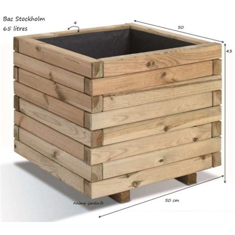 Bac jardinière Bois pour Plantes Stockholm autoclave achat vente