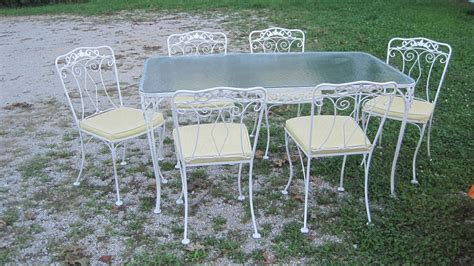 Excellent Orig Condition 1950 Wrought Iron Table 6 Chairs Salterini