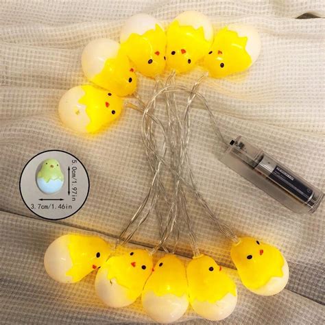 15m 10 Led Easter Yellow Eggshell Chicken String Lights Festival