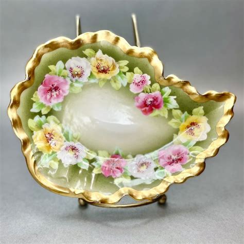 Antique Limoges Borgfeldt Coronet Mavaleix Granger Leaf Plate Hand