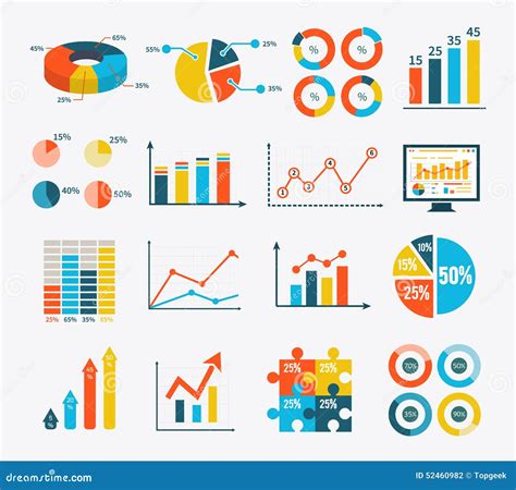 Infographic Set Graph And Charts Diagrams Stock Vector Image 52460982