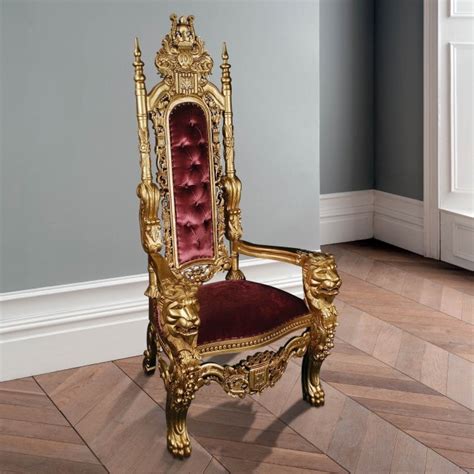 Gold Antique French Throne Chair Red Throne Chair