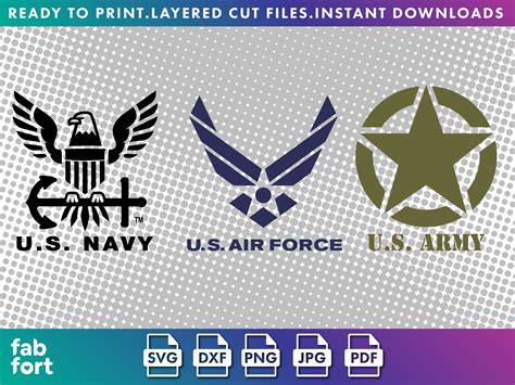 U S Army U S Navy U S Air Force Logo Svg Dxf Png  Pdf Etsy