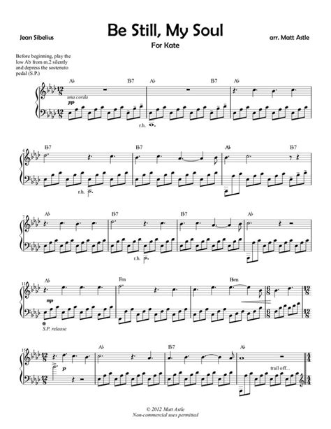 Be Still, My Soul Piano Solo Sheet Music