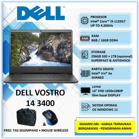 Jual Laptop Dell Vostro 14 3400 Intel Core I5 Ram 8GB 16GB SSD 256GB