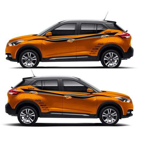 Sport Stripes Car Stickers For Nissan Kicks Sport Mark Levinson Side Body Customized Decal Sport