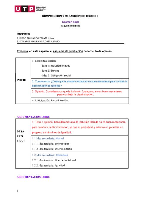 Examen Final Redaccion Final COMPRENSIÓN Y REDACCIÓN DE TEXTOS II