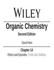 Chapter 14 1 Pptx Organic Chemistry Second Edition David Klein