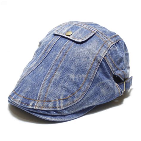 New Mens Personalized Retro Washed Denim Painter Beret Hat Chile Shop