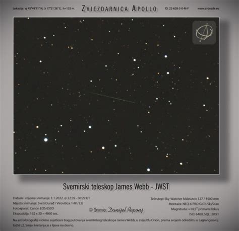 Snimio Sam Svemirski Teleskop James Webb Zvjezdarnica Apollo