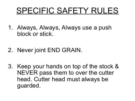 Jointer Safety