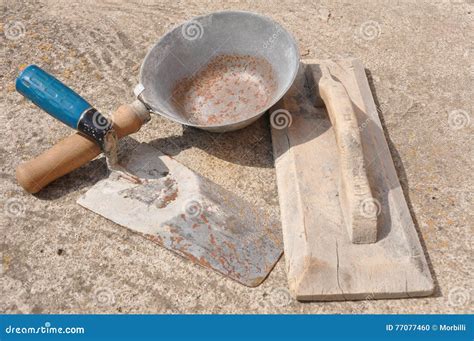 Masonry tools stock photo. Image of construction, laying - 77077460