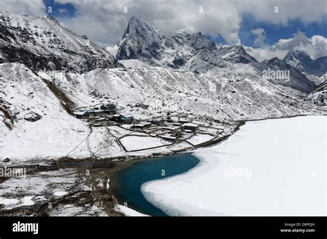 The Village Of Gokyo With The Gokyo Lakes And Cholatse As Seen From