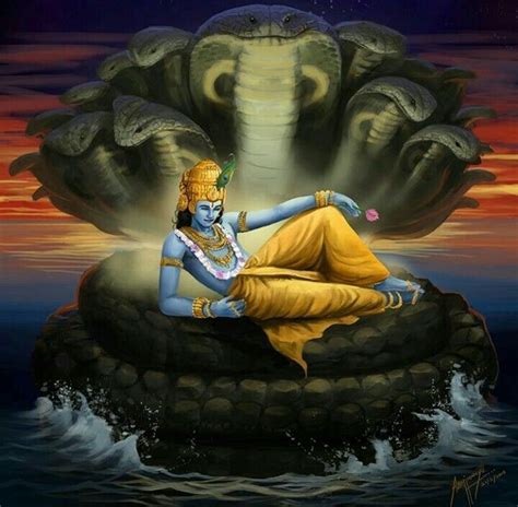 Lord Vishnu In Sea Is Hd Wallpapers Backgrounds For Desktop Or Mobile