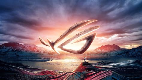 Asus Rog Logo Sunrise Scenery 4k HD Wallpaper Rare Gallery