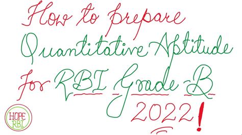 How To Prepare For Quantitative Aptitude For Rbi Grade B Youtube