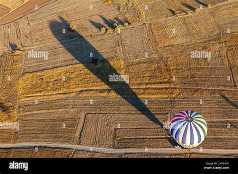 Hot Air Balloon Over Fields G Reme National Park Cappadocia Central