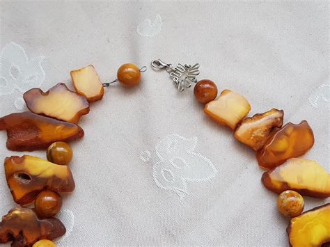 Antique Natural Baltic Butterscotch Egg Yolk Amber Bead Necklace 167