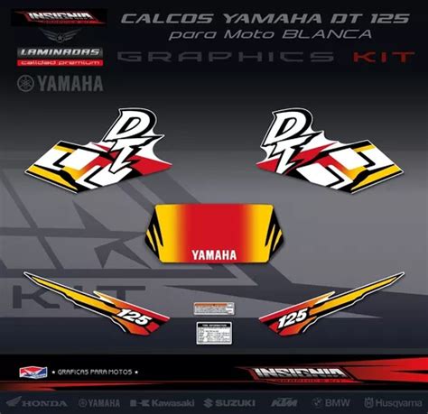 Calcos Yamaha Dt Moto Blanca Insignia Calcos