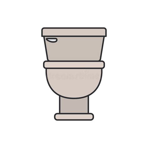 Toilet Front View Vector Icon Bathroom Illustration. Person WC Room ...