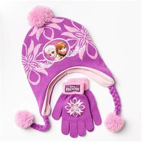 Disney Frozen Anna And Elsa Hat And Gloves Set Girls Clothing