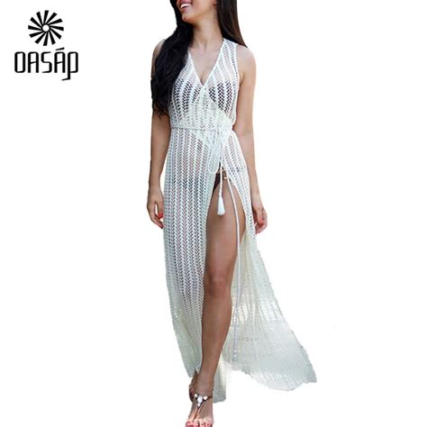 OASAP Women S Hollow Out High Slit Bikini Cover Up Maxi Sundress