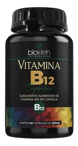 Vitamina B12 cianocobalamina 60 cápsulas Bioklein MercadoLibre