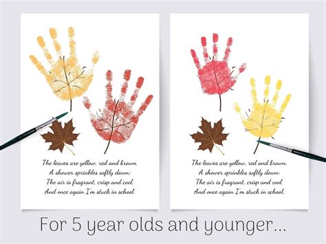 Seasons Handprint Craft Art Tree Poem Four Seasons Craft Etsy