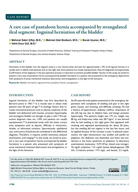 PDF A Rare Case Of Pantaloon Hernia Accompanied By Strangulated Ileal