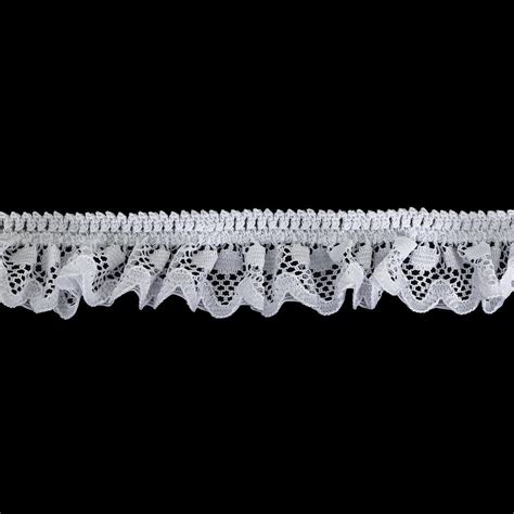 Snow White Ruffled Stretch Lace Trimming 1 In 2024 Lace Stretch