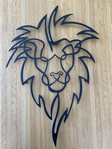 Lion Metal Wall Art Lion Metal Art Decor Black Metal Wall Etsy