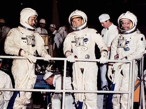 The Apollo 7 Crew Prepares For Mission Simulator Tests At The North