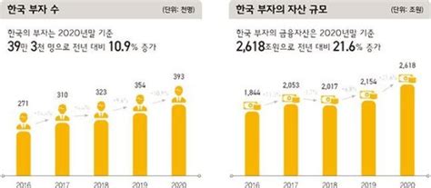 금융자산 10억 이상 부자 총자산 2618조증시 호황에 역대급 증가 파이낸셜뉴스