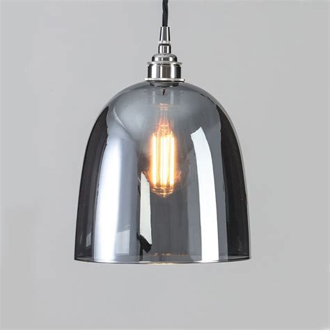 Old School Electric Tapered Blown Glass Pendant Light Smoked