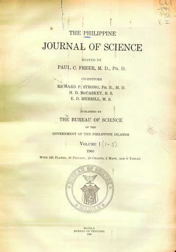 The Philippine Journal Of Science Philippinesbureau Of Science