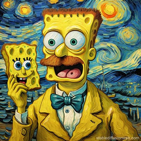 Spongebob Squarepants In Van Gogh Style Stable Diffusion Online